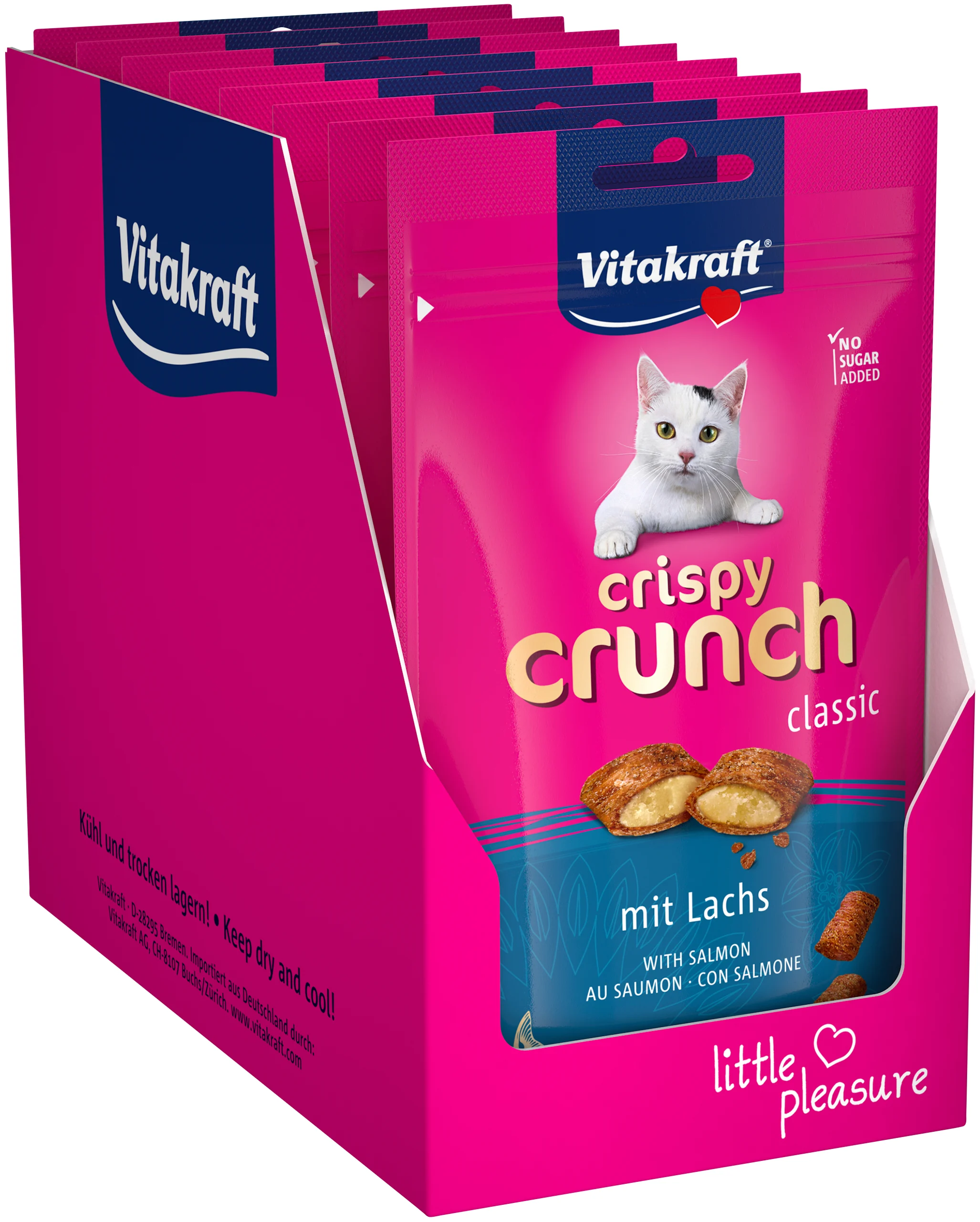 Vitakraft - Cat Treats - 9 x Crispy Crunch with salmon 40g (bundle) v:9264181