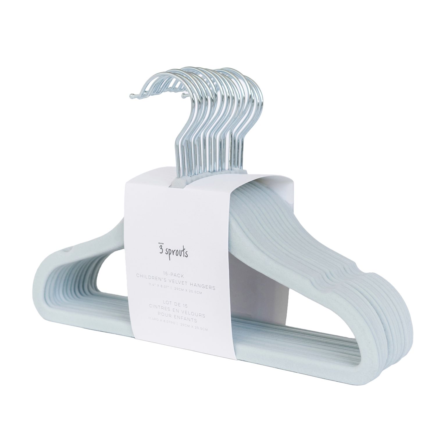 3 Sprouts – Velour Hanger (15 pcs.) – Blue v:6012156
