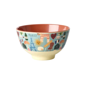 Rice – Melamine Bowl with Paris Mon Amour Print – Burnt Orange – Small – 300 ml v:9567938