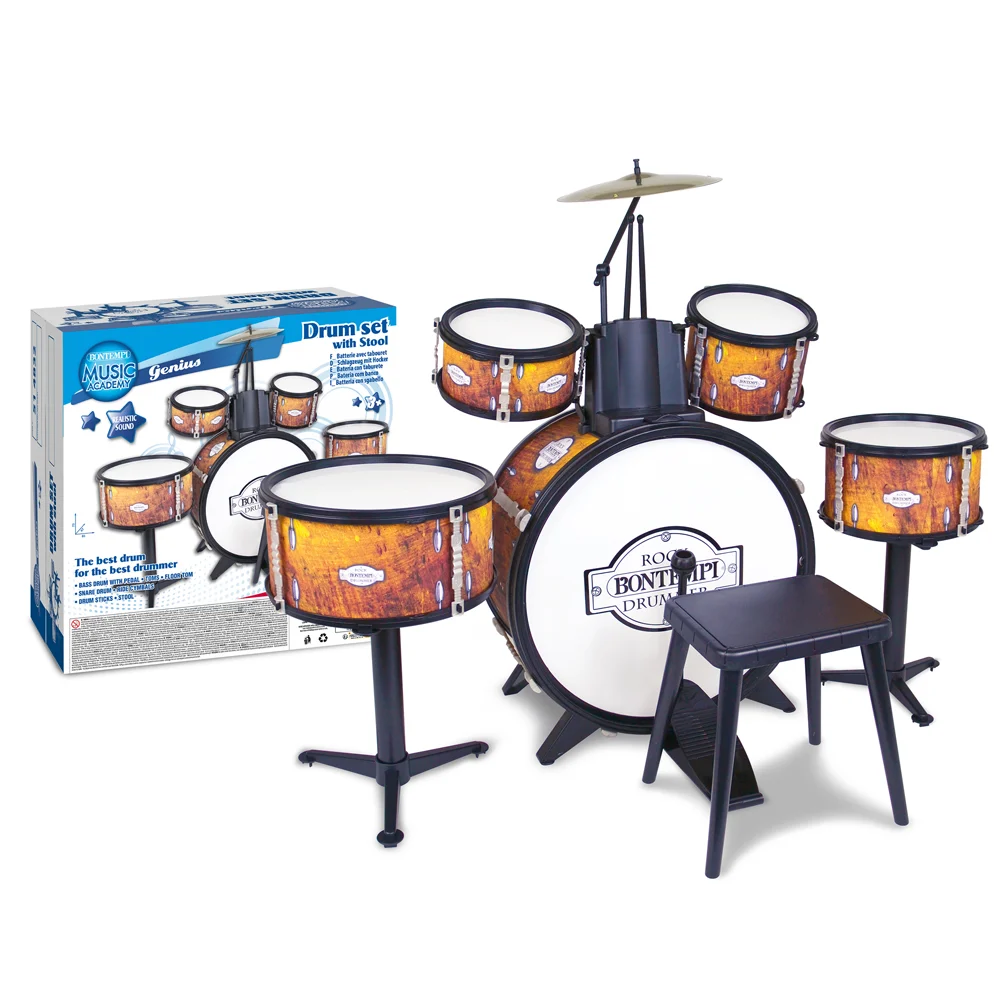 Bontempi – Large 5-piece drum set (514832) – Gratis frakt v:9584723