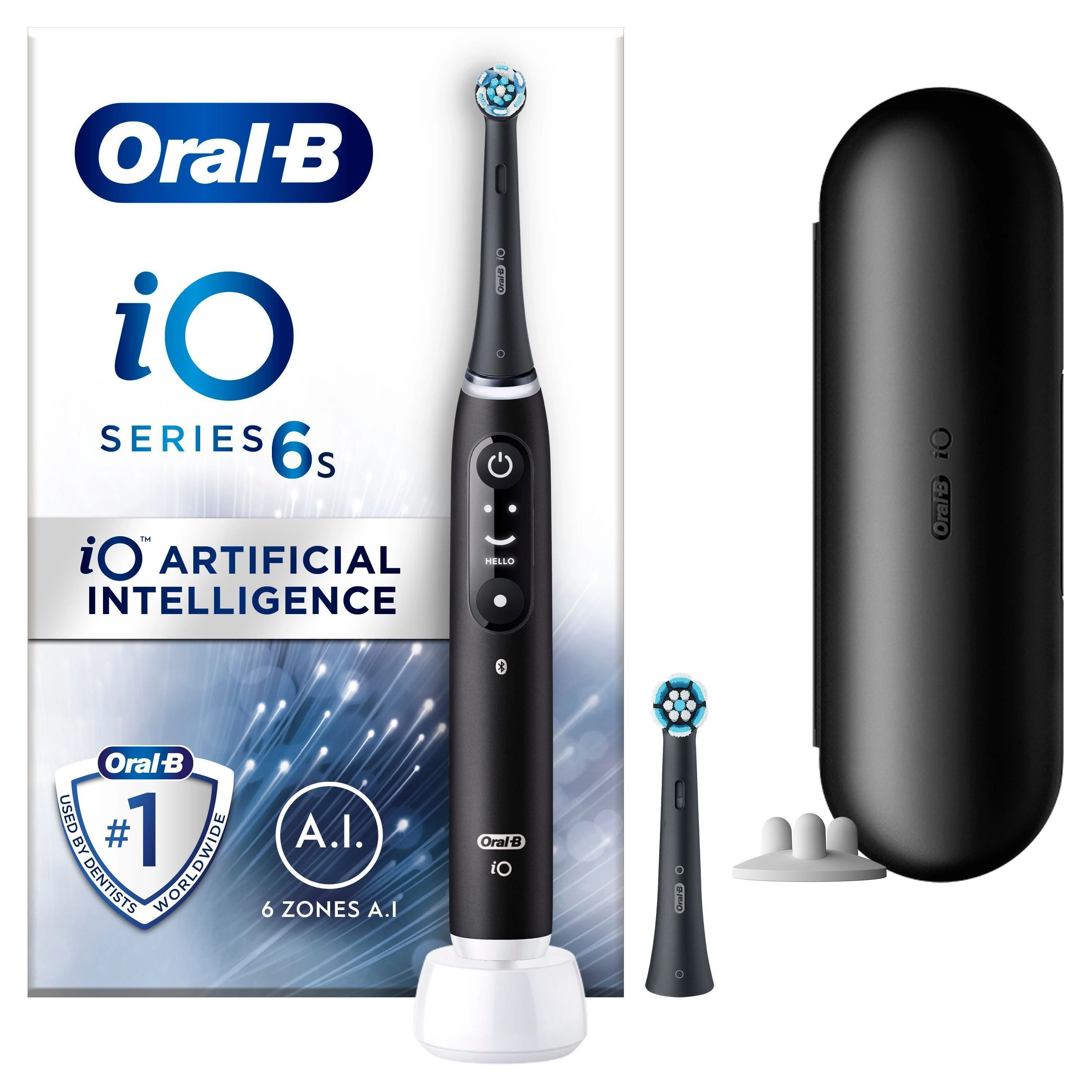 Oral B - iO6S Svart Lava Elektrisk Tannbørste - Gratis frakt v:8777641