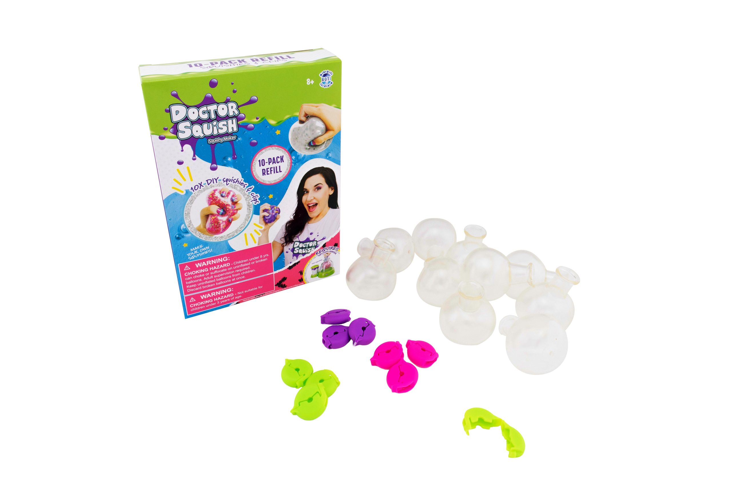 Doctor Squish - Squishy Pack Refill V2 10 Balloons + Clips (107401) v:5167644