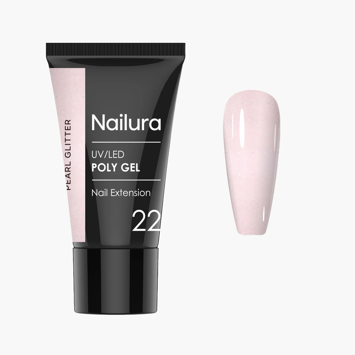 Nailura - Poly Gel 22 - Pearl Glitter - Light, Pearlescent Nude - 30 ml - Light, Pearlescent Nude v:3950606