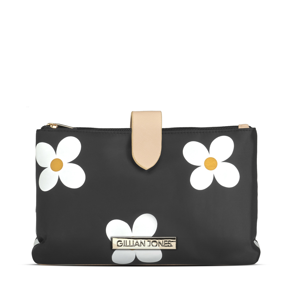 Gillian Jones – "THE WEEKENDER"Makeup Bag in Daisy Print – Black v:9690121 Gillian Jones – "THE WEEKENDER"Makeup Bag in Daisy Print – Black v:9690121