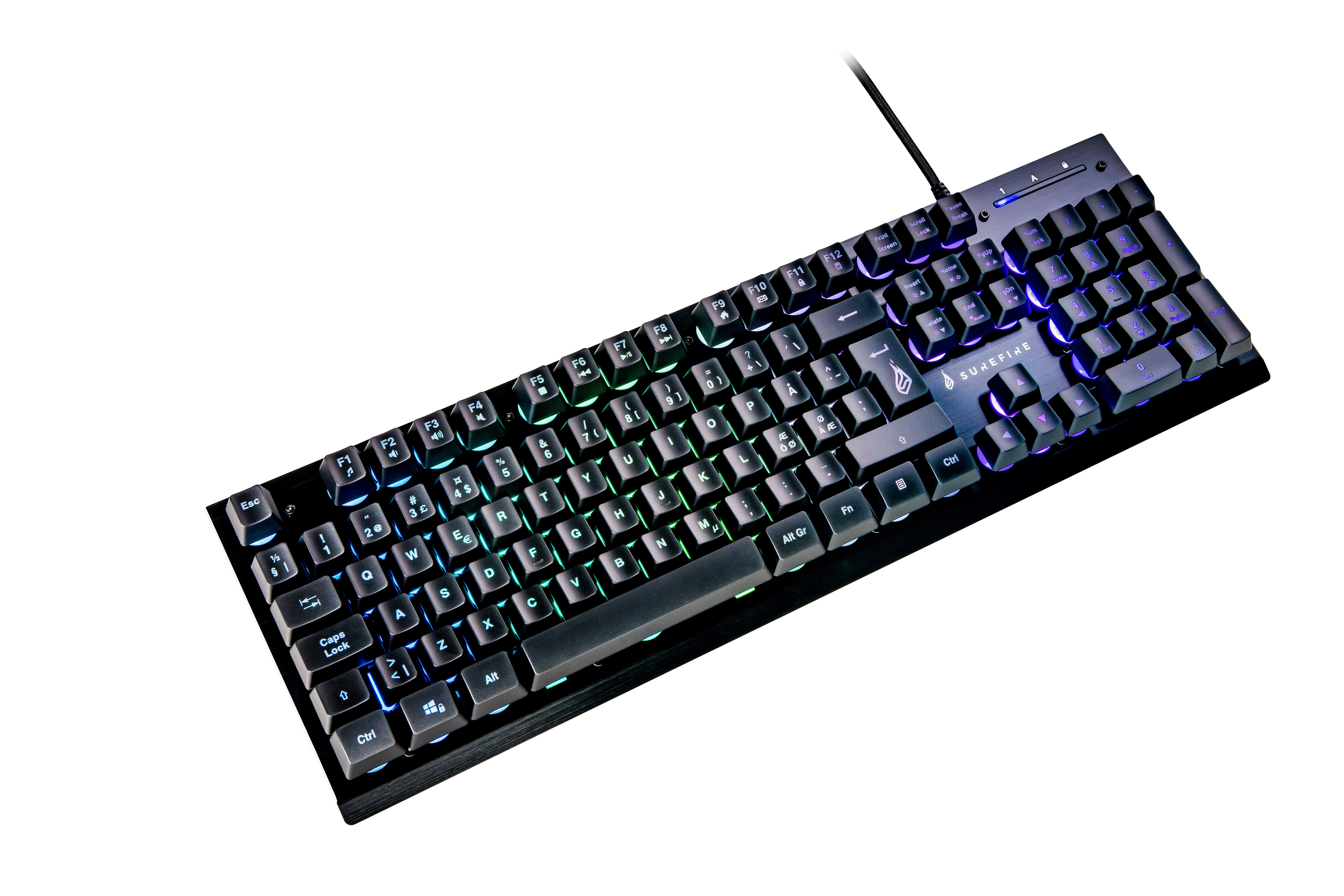 SUREFIRE - KingPin X2 Metal Gaming RGB Keyboard QWERTY Nordic v:9752868