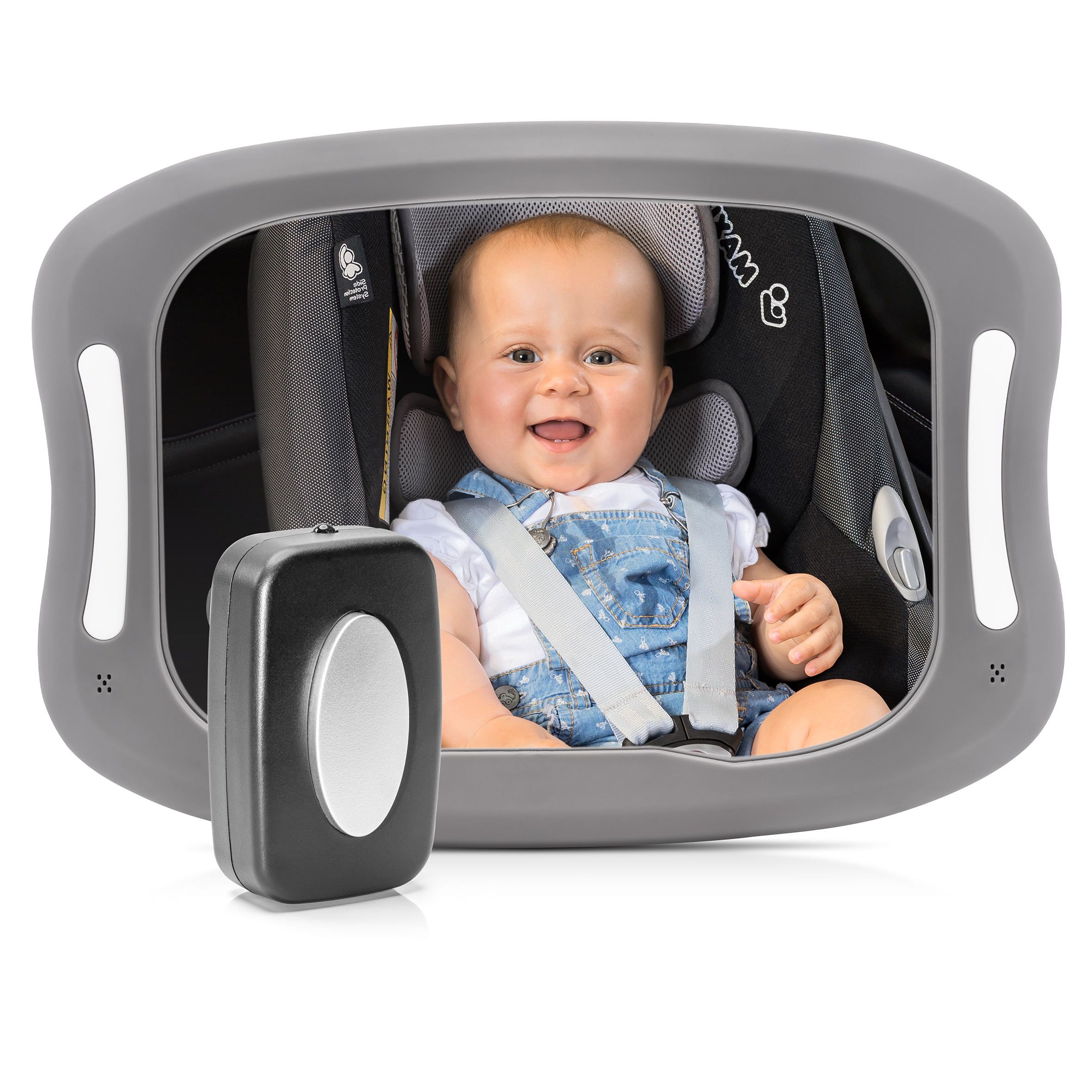 Reer – BabyView Car Mirror with Light – Grey – 29 x 8 x 24 cm v:3675945