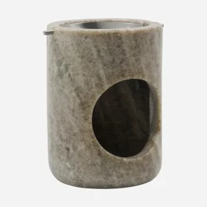 – Oil Burner – MKMarble Beige – Sølvfinish – L:7,5cm, W:7,5cm, H:10cm v:6146175 – Oil Burner – MKMarble Beige – Sølvfinish – L:7,5cm, W:7,5cm, H:10cm v:6146175