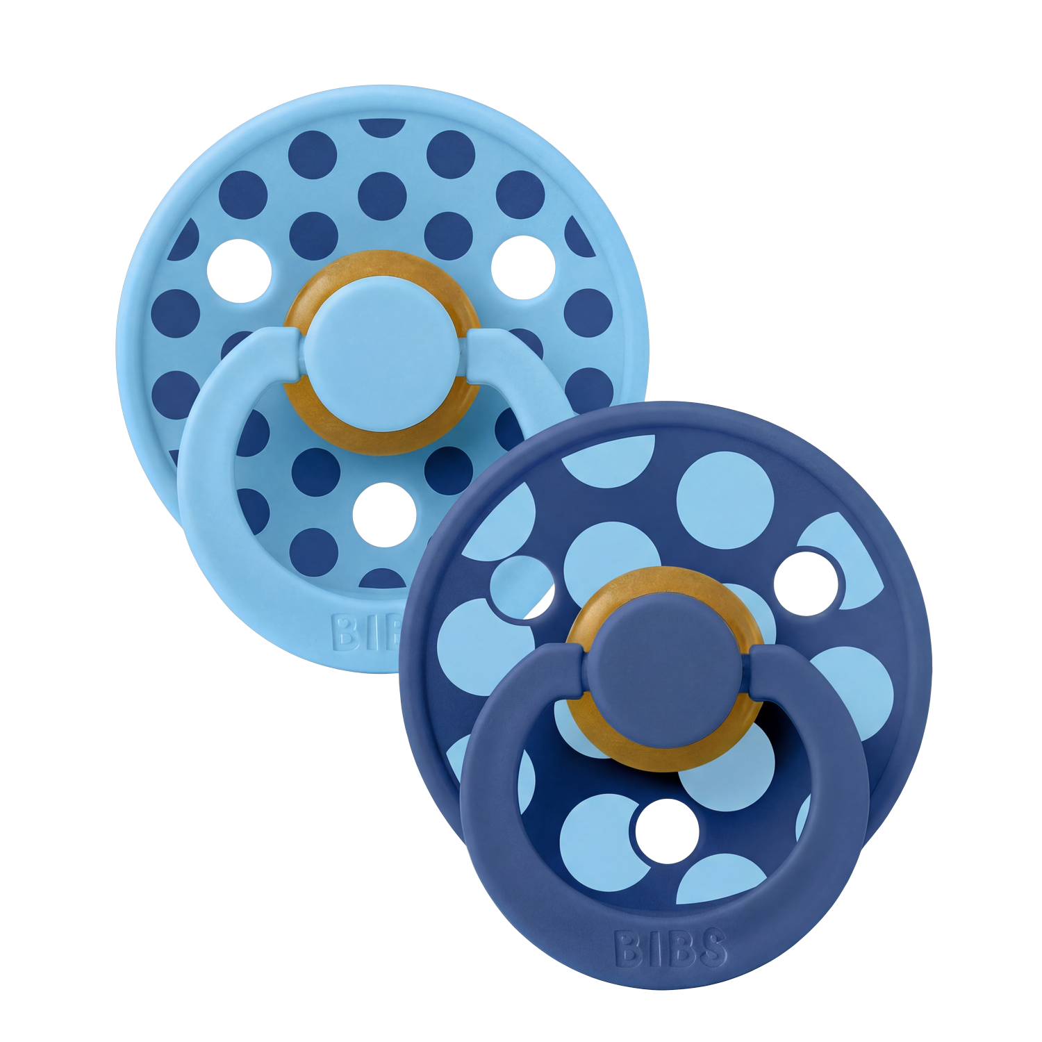 BIBS – Pacifier Studio Colour 2 Pack Polka Mix Latex – Breeze/Cornflower – Size 1 v:8086597