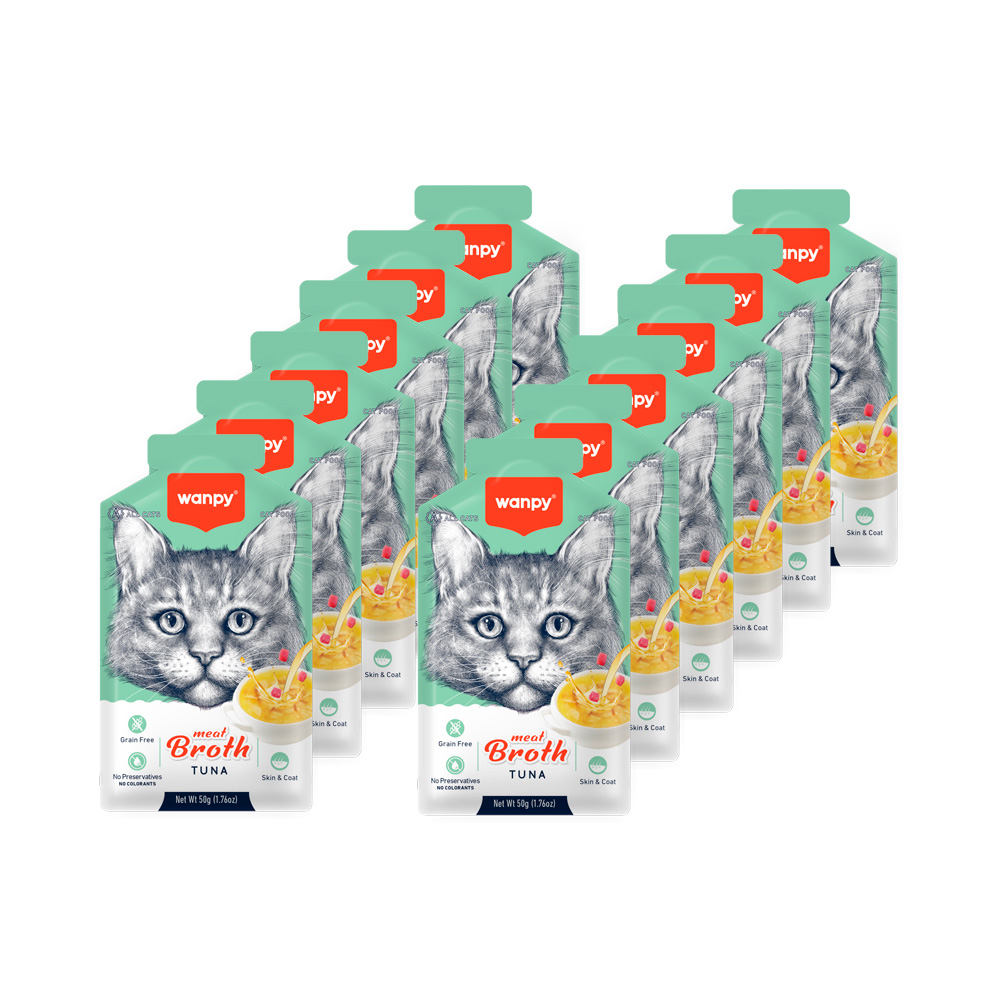 wanpy - 12 x Meat Broth Tuna 50g - 600gr total v:9078106
