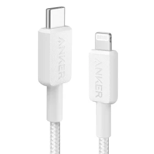 Anker – 322 USB-C til Lightning Kabel (3ft Flettet) – Hurtiglading – Hvit v:7873364