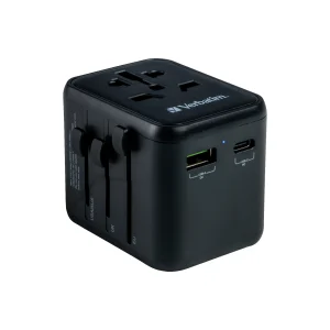 Verbatim – Universal Travel Adapter UTA-02 PD20W/QC / 1xUSB / 1xType-C v:9012181