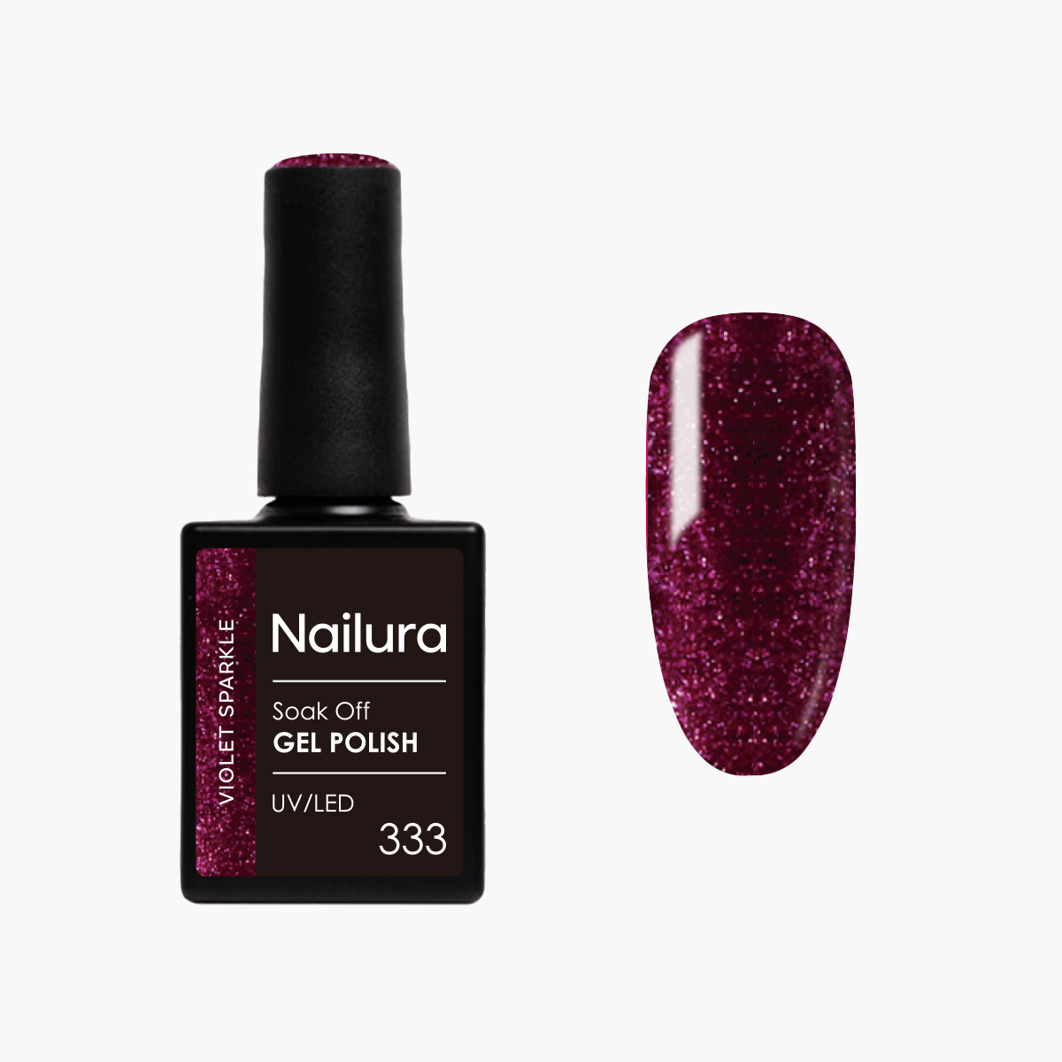 Nailura - Gel Polish 333 - Violet Sparkle - 10 ml - Violet Sparkle v:9578064