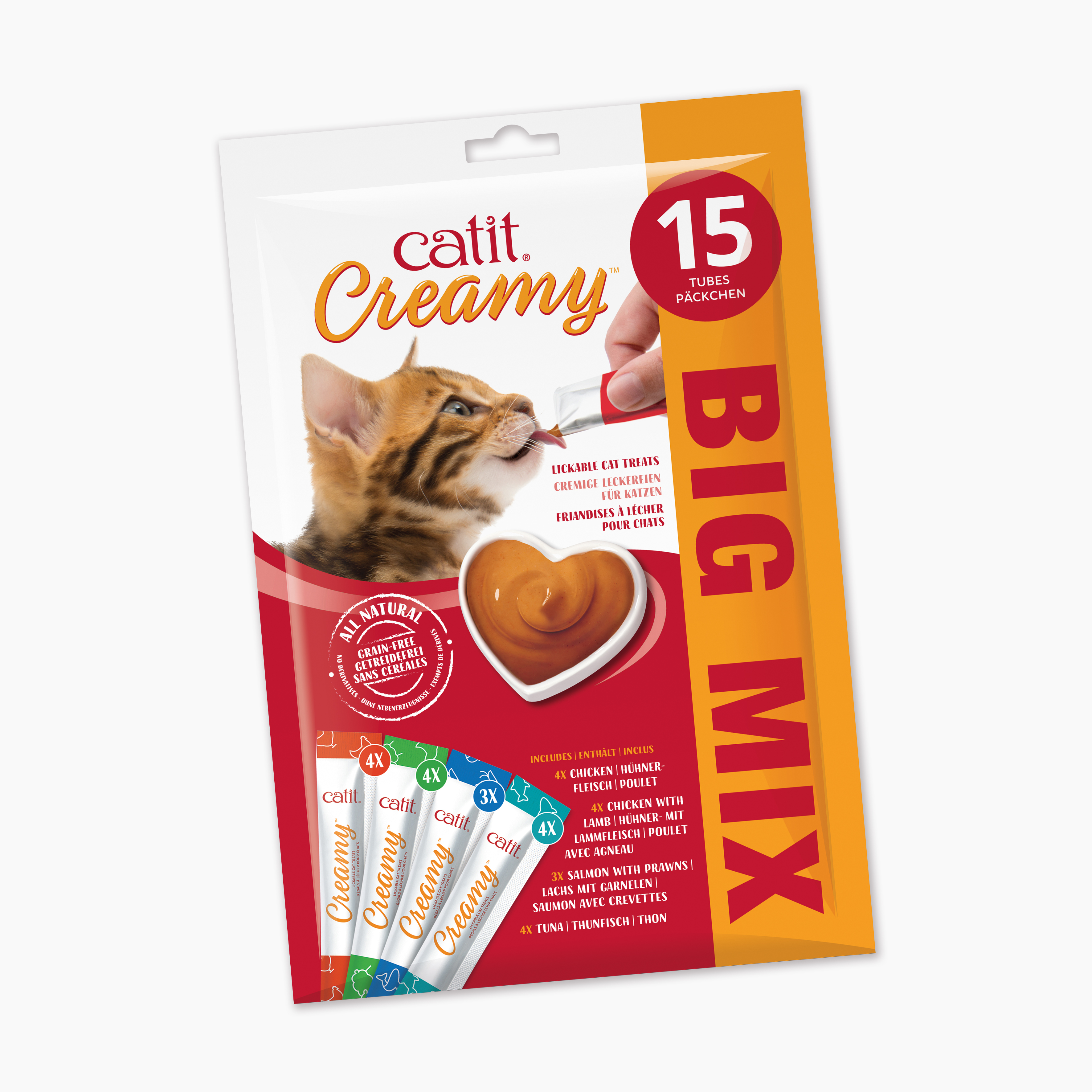 Catit - Creamy Premium Treat for Cats - Chicken - Multi Pack (15x10g) v:2268731